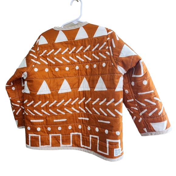 Candid Art Shapes & Angles Reversible Quilted jacket size 4/5 NWOT 100%cotton - Picture 4 of 5